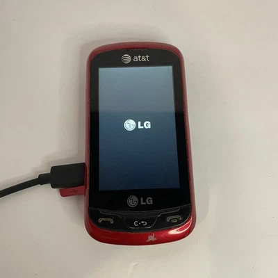 LG Xpression C395 Red Slider AT&T 3G Qwerty Touch Cell Phone WORKS!  - Image 1 of 4