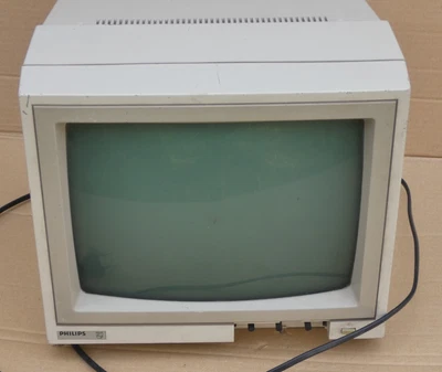 PHILIPS BM7502 - 00G EU CRT monitor RCA monochrome retro computer GREEN phosphor - Image 1 of 4