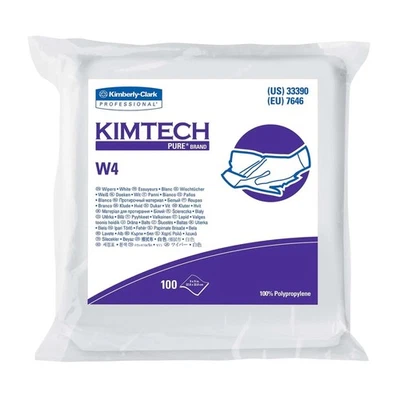 Kimtech Pure W4 toallitas desechables para sala limpia 9"x9" 33390 1 paquete de 100 toallitas Foto 1 de 3