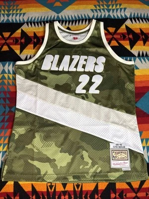 Portland Trail Blazers Clyde Drexler Ghost Camo Swingman Jersey Men’s Sz L - Image 1 of 4