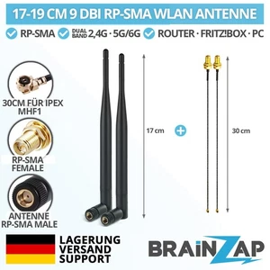 2x 9db antena WiFi cable de conexión RP-SMA WiFi antena router, PC Fritz!Box - Imagen 1 de 1