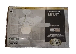 Hampton Bay Minuet 2 32” Ceiling Fan. White. 175 582. Brand New, Sealed. - Picture 1 of 10