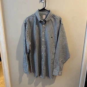 Brooks Brothers Plaid Polo Shirt Non-Iron Stretch Green/Blue Size Large - Picture 1 of 7