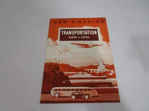 Libro de estampillas de Coca Cola Our America vintage de los años 40 súper bonito transporte sin usar - Imagen 1 de 3