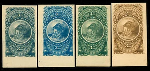 momen: US Stamps Turner Essay #76-A 4 Shades Corners LOT #91000-1 - Picture 1 of 1
