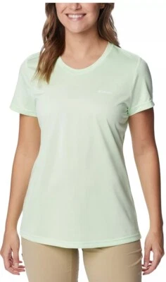 Camiseta de senderismo Columbia para mujer Key West verde jaspeado XS manga corta doble  Foto 1 de 4