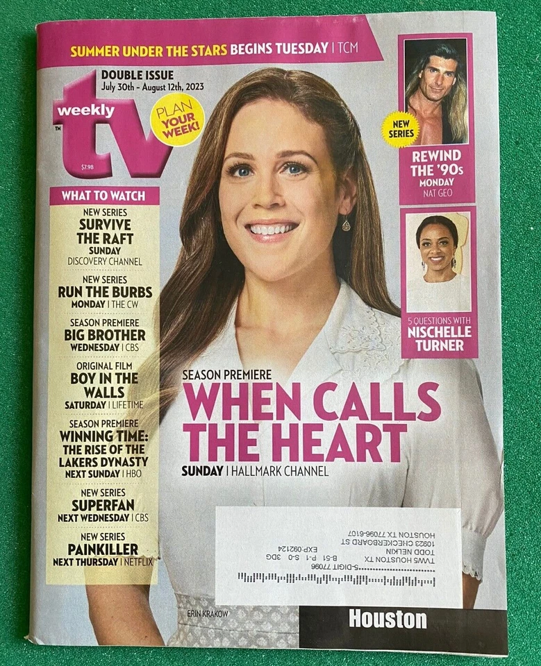 TV WEEKLY Magazine Jul /0/23-When Calls The Heart-Hallmark-Erin Krokow-Complete - Image 1 of 1