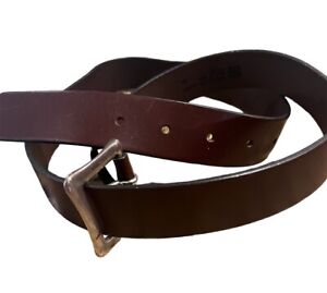 Gap Women’s Belt XL Brown Leather  Brass Hardware 1.5” Width 43” Length