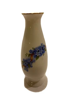Art Pottery Blue Floral 6” Vase   Signed MB - Picture 1 of 4