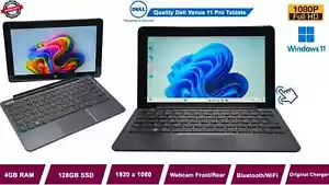 Dell Venue Pro WINDOWS 11 TOUCHSCREEN TABLET/Netbook 128GB SSD 4GB Full HD LTE - Picture 1 of 9