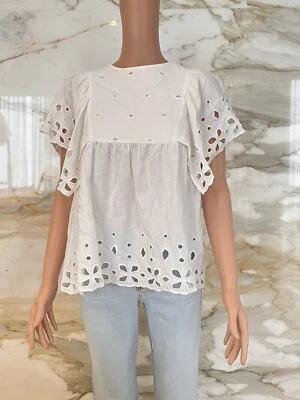 ZARA Kids Children Girl’s White Eyelet Short Sleeve Top Size 13-14 - Image 1 of 4