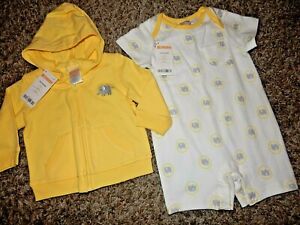 4F NWT 3-6M GyMbOrEe 2pc Set ELEPHANT Hoodie Hooded Jacket Shorts Romper Outfit