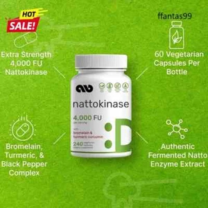 Nattokinase 4000 FU Bromelain, Curcumin, Black Pepper Complex Digestive Enzyme - Picture 1 of 8