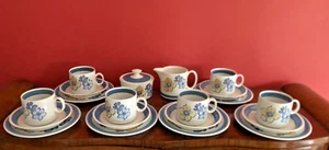 Rare Vintage Burleigh Ironstone Lausanne – Tea Set - 20 Pieces – Blue Flowers - Picture 1 of 12