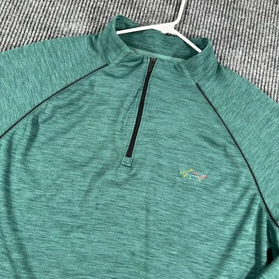 Greg Norman Pullover Sweatshirt Mens Large Green Long Sleeve 1/4 Zip Mock Golf - Image 1 of 4