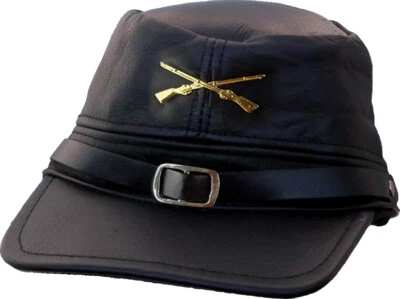 Country Western Biker Ledercap Südstaaten - Running Bear Cap Mütze USA schwar