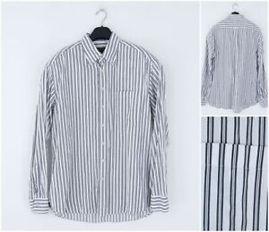 Mens GANT Shirt XL Size Vintage White Striped Long Sleeve Formal Top