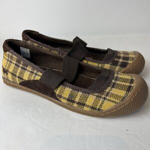 Rocket Dog Womens 8 Shoes Mary Jane Style Plaid Brown Yellow