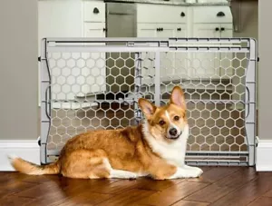 28"-42"Retractable Pet Gates Extra Wide Indoor Dog Barrier Guard Safety Fence US - Picture 1 of 5