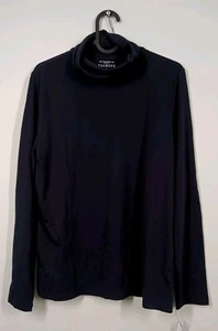 talbot sunbeam Navy Blue Turtleneck Top Size M BNWT Long Sleeve Cotton Blend - Picture 1 of 4