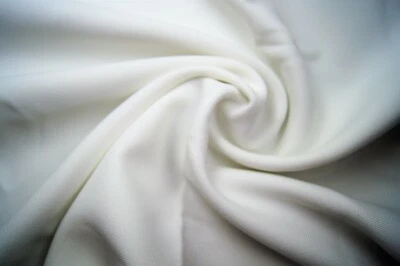 1+ Yards Solid White Polyester Blend Fabric 60" X 55" - Image 1 of 2