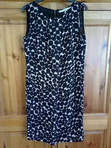 WOMENS DESIGNER BLACK & BEIGE SPOTTED DRESS UK SIZE 12 RRP £89, BNWT - Picture 1 of 9