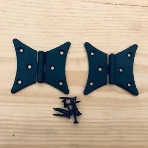 2 Bisagras 3" X 3 1/2" Largo Decorativo Butt Puerta Gabinete Puerta Hierro Forjado - Imagen 1 de 7