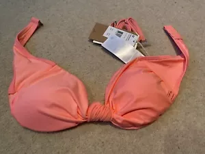 Stunning Billabong Knotted Bandeau bikini top (acid pink) - size Small (8 / 10) - Picture 1 of 7