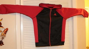 ADIDAS CLIMAWARM BLACK AND RED ZIP UP HOOD JACKET SIZE L(14/16) - Picture 1 of 3