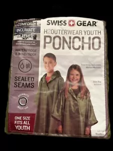 Youth Swiss Gear Poncho H2 Outerwear Outdoor Sealed Waterproof Rainy Cover - Picture 1 of 5