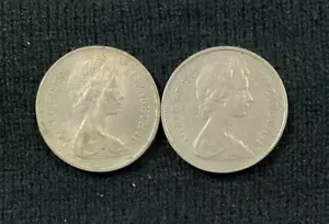 1968 United Kingdom 10 Ten New Pence Coin x 2 Circulated Coins - Picture 1 of 2