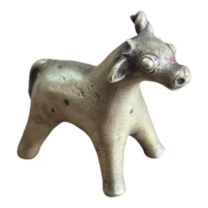 1800s Old Antique Vintage Hand Crafted Brass Cow, Calf Statue / Figure - Picture 1 of 10