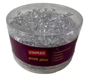 500 Staples Push Pins Clear Transparent Map Chart Notice Bulletin Cork Board - Picture 1 of 4