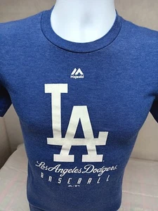 MAJESTIC MENS SMALL BLUE BASEBALL LA DODGERS SHORT SLEEVE T-SHIRT  - Picture 1 of 11