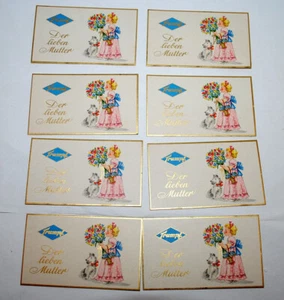 Chocolate Trumpf, ocho tarjetas antiguas de felicitación Día de la Madre - Imagen 1 de 2
