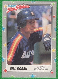 Bill Doran - 1988 Fleer Star Stickers #87 - Houston Astros Baseball Card