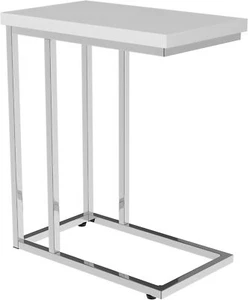 Lavish Home C-Shaped Sofa Side Table - Modern End Table, Laptop Tray, White - Picture 1 of 9