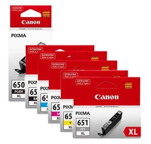 6 x Genuine Canon PGI-650XL & CLI-651XL ink cartridges for MG7160 MG7560 MG6360 - Foto 1 di 1