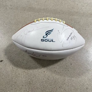RON JAWORSKI + More PHILADELPHIA SOUL AFL Ball SIGNED White PANEL FOOTBALL - Picture 1 of 10