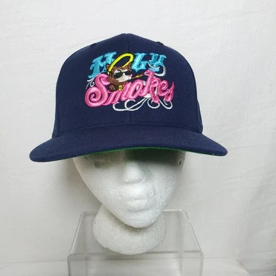 Sombrero con cierre a presión Holy Smokes tienda de humo anuncio mercancía azul marino mezcla de lana Foto 1 de 4
