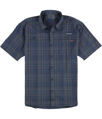 SALT LIFE Mens Anti Microbial Button Up Shirt, navy, 2XL Neck - Image 1 of 3