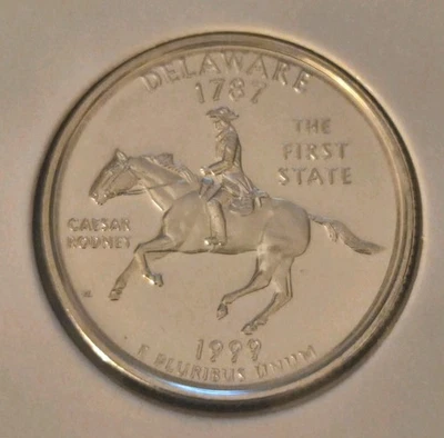 1999 S Delaware State Quarter 90% Silver, Deep Cameo Gem Proof - Image 1 of 2