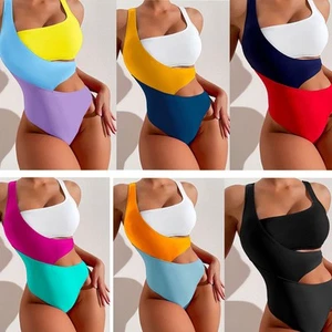 Damen Einteiler Bademode Stretchig Schwimmkleid Strand Badekleid Neu - Bild 1 von 19