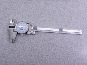 H&H 6" DIAL CALIPER HARDENED STAINLESS STEEL SATIN FINISH SHOCK PROOF - Picture 1 of 13