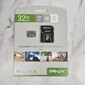 PNY Elite Class 10 U1 microSDHC Flash Memory Card 32GB w/ Photo Recovery - Picture 1 of 3