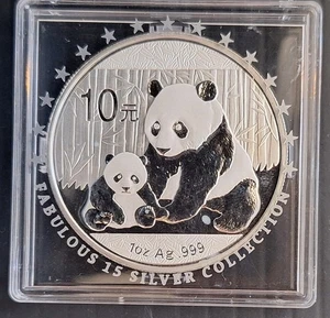 2012 China Fabulous 15 Panda 1oz Silver (.999) 10 Yuan coin - Picture 1 of 3