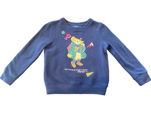 Girls Polo Ralph Lauren Navy Bear Sweatshirt Size 5 - Picture 1 of 4