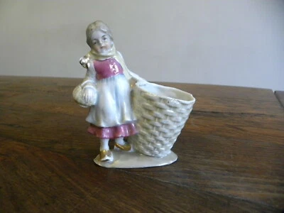 ANCIEN PYROGENE EN BISCUIT / PORCELAINE ALLEMANDE / PORTE ALLUMETTES - Photo 1/3