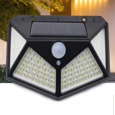 Waterproof 100 LED PIR Motion Sensor Solar Outdoor Garden Lamp Yard Black Light - Image 1 of 4