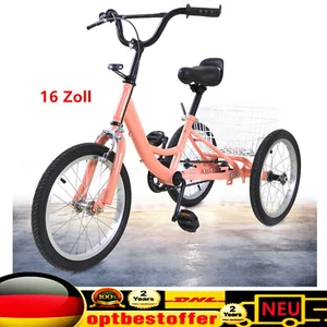 Triciclo Infantil 16 Pulgadas 3 Ruedas Bicicletas Infantiles con Cesta Grande para 7-10 Años - Imagen 1 de 12